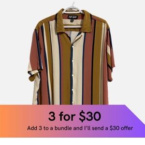 Multicolor Retro Striped Men's Shirt